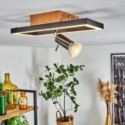 Hofstein Deadwood Deckenleuchte LED Chrom, Braun, Holzoptik, 2-flammig -LED Leuchten Verkäufe 2022 deadwood deckenleuchte h3561324 6