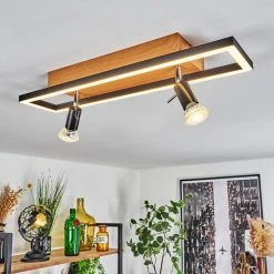 Hofstein Deadwood Deckenleuchte LED Chrom, Braun, Holzoptik, 3-flammig -LED Leuchten Verkäufe 2022 deadwood deckenleuchte h3561348 6