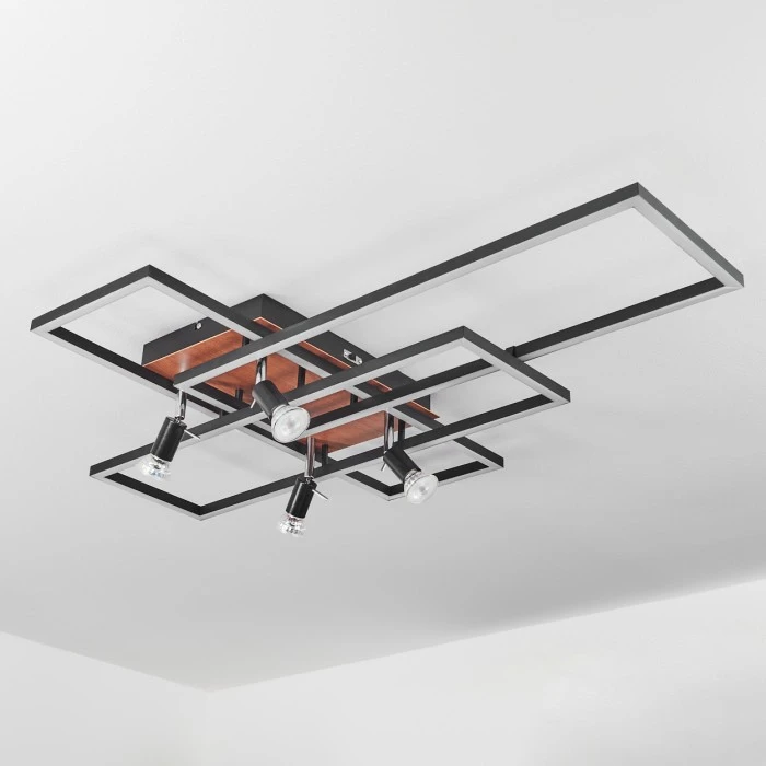 Hofstein Deadwood Deckenleuchte LED Braun, Holzoptik, 6-flammig 8 Hofstein Deadwood Deckenleuchte LED Braun, Holzoptik, 6-flammig – Bild 8