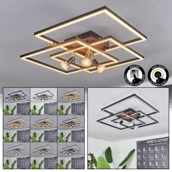 Hofstein Deadwood Deckenleuchte LED Braun, Holzoptik, 4-flammig