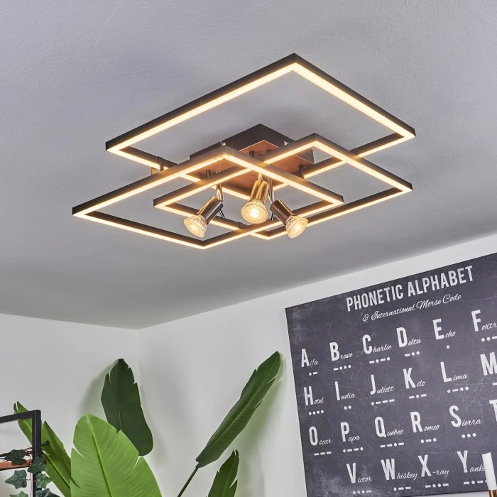 Hofstein Deadwood Deckenleuchte LED Braun, Holzoptik, 4-flammig 11 Hofstein Deadwood Deckenleuchte LED Braun, Holzoptik, 4-flammig – Bild 11