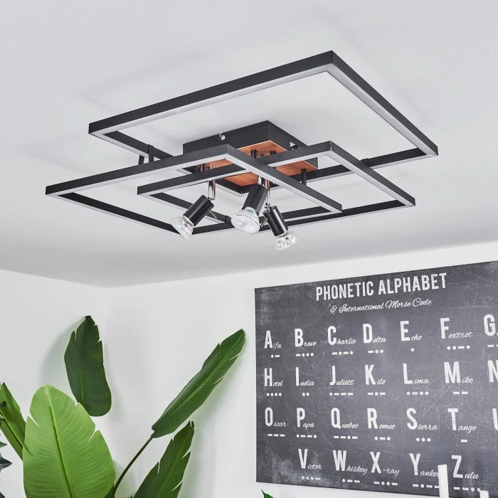 Hofstein Deadwood Deckenleuchte LED Braun, Holzoptik, 4-flammig 12 Hofstein Deadwood Deckenleuchte LED Braun, Holzoptik, 4-flammig – Bild 12