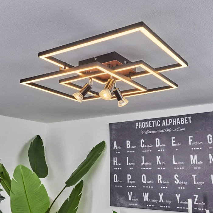 Hofstein Deadwood Deckenleuchte LED Braun, Holzoptik, 4-flammig 9 Hofstein Deadwood Deckenleuchte LED Braun, Holzoptik, 4-flammig – Bild 9