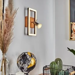 Hofstein Deadwood Wandleuchte LED Chrom, Braun, Holzoptik, 2-flammig -LED Leuchten Verkäufe 2022 deadwood wandleuchte h3542606 6