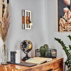 Hofstein Deadwood Wandleuchte LED Chrom, Braun, Holzoptik, 2-flammig -LED Leuchten Verkäufe 2022 deadwood wandleuchte h3542606 9