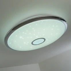 Hofstein Deckenleuchte Alar LED Chrom, Wei&szlig;, 1-flammig, Fernbedienung -LED Leuchten Verkäufe 2022 deckenleuchte alar h3006719 k 10