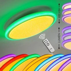 Hofstein Deckenleuchte Bermeo LED Wei&szlig;, 2-flammig, Fernbedienung, Farbwechsler -LED Leuchten Verkäufe 2022 deckenleuchte bermeo h3003985 4