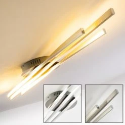 Hofstein Deckenleuchte Bibione LED Stahl gebürstet, 1-flammig