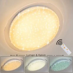 Hofstein Deckenleuchte Bleik LED Weiß, 1-flammig, Fernbedienung