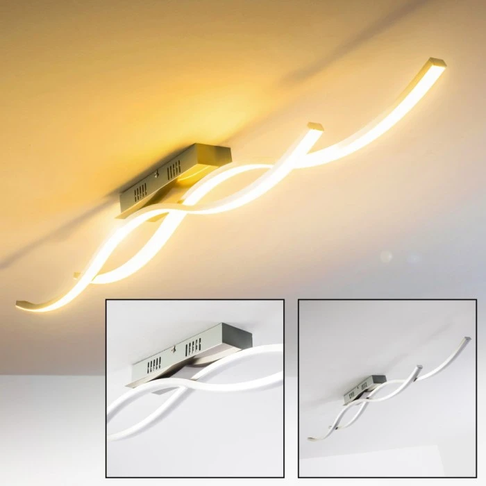 Hofstein Deckenleuchte Brindisi LED Stahl gebürstet, 1-flammig 1 Hofstein Deckenleuchte Brindisi LED Stahl gebürstet, 1-flammig