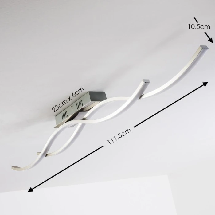 Hofstein Deckenleuchte Brindisi LED Stahl gebürstet, 1-flammig 2 Hofstein Deckenleuchte Brindisi LED Stahl gebürstet, 1-flammig – Bild 2