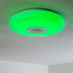 Hofstein Deckenleuchte Hemlo LED Wei&szlig;, 1-flammig, Fernbedienung, Farbwechsler -LED Leuchten Verkäufe 2022 deckenleuchte hemlo h3001332 12