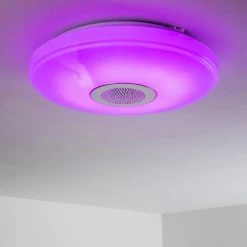 Hofstein Deckenleuchte Hemlo LED Wei&szlig;, 1-flammig, Fernbedienung, Farbwechsler -LED Leuchten Verkäufe 2022 deckenleuchte hemlo h3001332 17