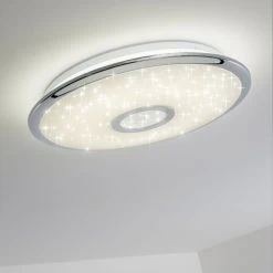 Hofstein Deckenleuchte Jamton LED Chrom, 1-flammig, Fernbedienung -LED Leuchten Verkäufe 2022 deckenleuchte jamton h3020296 18