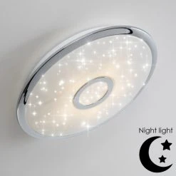 Hofstein Deckenleuchte Jamton LED Chrom, 1-flammig, Fernbedienung -LED Leuchten Verkäufe 2022 deckenleuchte jamton h3020296 2