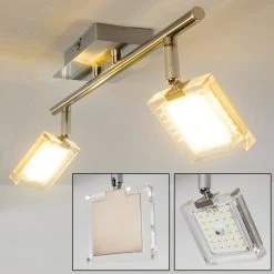 Hofstein Deckenleuchte Kiruna LED Nickel-Matt, Chrom, 2-flammig