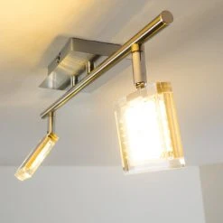 Hofstein Deckenleuchte Kiruna LED Nickel-Matt, Chrom, 2-flammig -LED Leuchten Verkäufe 2022 deckenleuchte kiruna h3006962 8