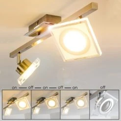 Hofstein Deckenleuchte Kolari LED Nickel-Matt, Chrom, 2-flammig