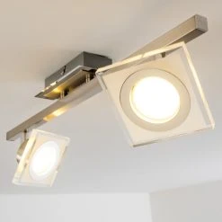Hofstein Deckenleuchte Kolari LED Nickel-Matt, Chrom, 2-flammig -LED Leuchten Verkäufe 2022 deckenleuchte kolari h3007075 13
