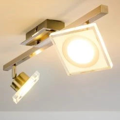 Hofstein Deckenleuchte Kolari LED Nickel-Matt, Chrom, 2-flammig -LED Leuchten Verkäufe 2022 deckenleuchte kolari h3007075 2