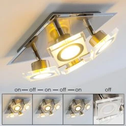 Hofstein Deckenleuchte Kolari LED Nickel-Matt, Chrom, 4-flammig