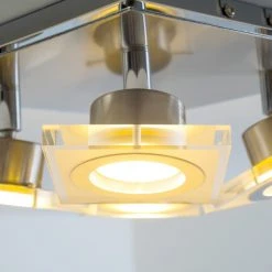 Hofstein Deckenleuchte Kolari LED Nickel-Matt, Chrom, 4-flammig -LED Leuchten Verkäufe 2022 deckenleuchte kolari h3007112 12