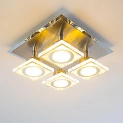 Hofstein Deckenleuchte Kolari LED Nickel-Matt, Chrom, 4-flammig -LED Leuchten Verkäufe 2022 deckenleuchte kolari h3007112 3