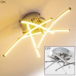 Hofstein Deckenleuchte Kortezubi LED Chrom, 1-flammig