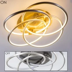 Hofstein Deckenleuchte Manning LED Nickel-Matt, 1-flammig