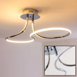 Hofstein Deckenleuchte Margie LED Chrom, 1-flammig