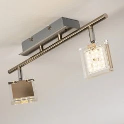 Hofstein Deckenleuchte Ritsem LED Nickel-Matt, Chrom, 2-flammig, Fernbedienung, Farbwechsler -LED Leuchten Verkäufe 2022 deckenleuchte ritsem h3007341 12