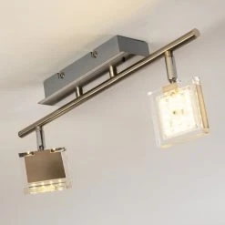 Hofstein Deckenleuchte Ritsem LED Nickel-Matt, Chrom, 2-flammig, Fernbedienung, Farbwechsler -LED Leuchten Verkäufe 2022 deckenleuchte ritsem h3007341 13