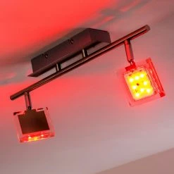 Hofstein Deckenleuchte Ritsem LED Nickel-Matt, Chrom, 2-flammig, Fernbedienung, Farbwechsler -LED Leuchten Verkäufe 2022 deckenleuchte ritsem h3007341 16