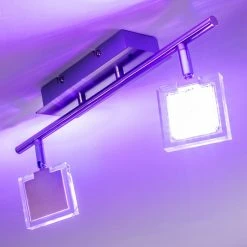Hofstein Deckenleuchte Ritsem LED Nickel-Matt, Chrom, 2-flammig, Fernbedienung, Farbwechsler -LED Leuchten Verkäufe 2022 deckenleuchte ritsem h3007341 19