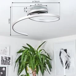 Hofstein Deckenleuchte Sorrent LED Nickel-Matt, 1-flammig -LED Leuchten Verkäufe 2022 deckenleuchte sorrent h168524 3