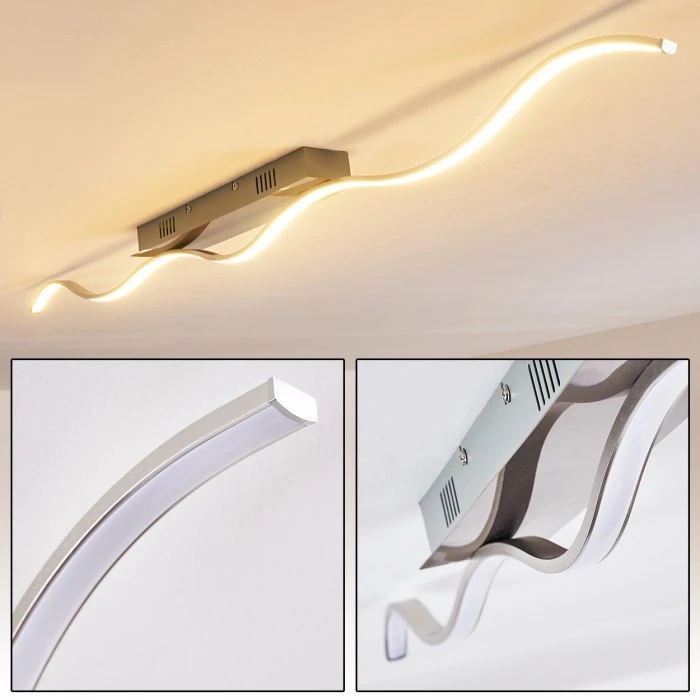 Hofstein Deckenleuchte Tropea LED Stahl gebürstet, 1-flammig 1 Hofstein Deckenleuchte Tropea LED Stahl gebürstet, 1-flammig