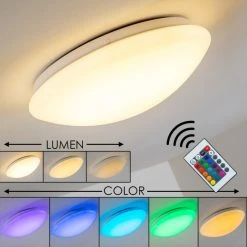 Hofstein Deckenleuchte Zoar LED Wei&szlig;, 1-flammig, Fernbedienung, Farbwechsler