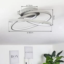 Hofstein Demaine Deckenleuchte LED Grau, 1-flammig -LED Leuchten Verkäufe 2022 demaine deckenleuchte h3456613 3