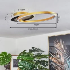 Hofstein Deroche Deckenleuchte LED Schwarz, Gold, 1-flammig 15 Hofstein Deroche Deckenleuchte LED Schwarz, Gold, 1-flammig -LED Leuchten Verkäufe 2022 deroche deckenleuchte h3561294 3