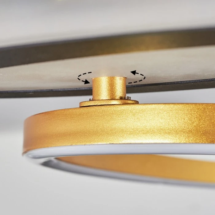 Hofstein Deroche Deckenleuchte LED Schwarz, Gold, 1-flammig 6 Hofstein Deroche Deckenleuchte LED Schwarz, Gold, 1-flammig – Bild 6