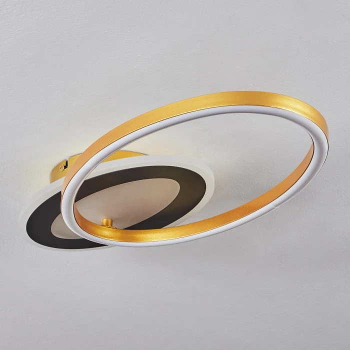 Hofstein Deroche Deckenleuchte LED Schwarz, Gold, 1-flammig 8 Hofstein Deroche Deckenleuchte LED Schwarz, Gold, 1-flammig – Bild 8