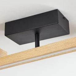 Hofstein Disentis&nbsp; Deckenleuchte LED Schwarz, Naturfarben, 1-flammig, Fernbedienung -LED Leuchten Verkäufe 2022 disentis deckenleuchte h3562123 2