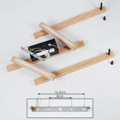 Hofstein Disentis&nbsp; Deckenleuchte LED Schwarz, Naturfarben, 1-flammig, Fernbedienung -LED Leuchten Verkäufe 2022 disentis deckenleuchte h3562123 3