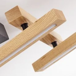 Hofstein Disentis&nbsp; Deckenleuchte LED Schwarz, Naturfarben, 1-flammig, Fernbedienung -LED Leuchten Verkäufe 2022 disentis deckenleuchte h3562123 7