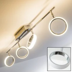 Hofstein Dobris Deckenspot LED Chrom, 4-flammig