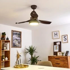 Hofstein Doha Deckenventilator LED Braun, 1-flammig, Fernbedienung -LED Leuchten Verkäufe 2022 doha deckenventilator h3370612 11