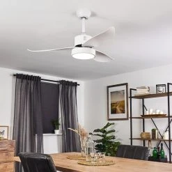 Hofstein Doha Deckenventilator LED Wei&szlig;, 1-flammig, Fernbedienung -LED Leuchten Verkäufe 2022 doha deckenventilator h3372746 3