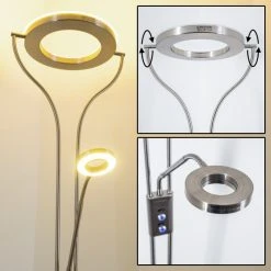 Hofstein Donna Deckenfluter LED Nickel-Matt, 1-flammig