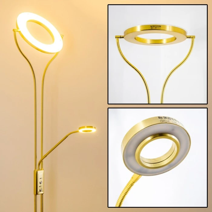 Hofstein Donna Deckenfluter LED Messing, 2-flammig 2 Hofstein Donna Deckenfluter LED Messing, 2-flammig – Bild 2