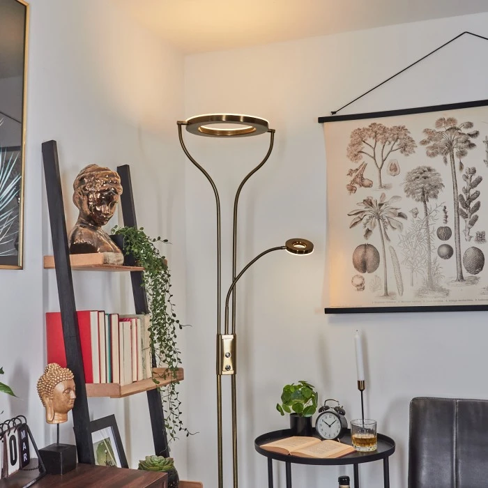 Hofstein Donna Deckenfluter LED Altmessing, 2-flammig 11 Hofstein Donna Deckenfluter LED Altmessing, 2-flammig – Bild 11